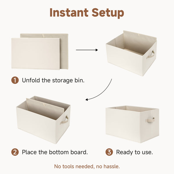 Closet Organizers and Storage Bins, Fabric Storage Baskets for Shelves,  3-Pack