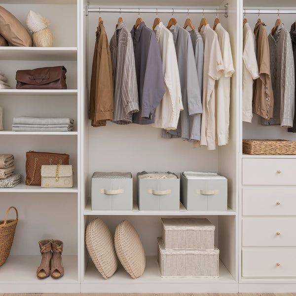 Closet Organizers and Storage Bins, Fabric Storage Baskets for Shelves,  3-Pack