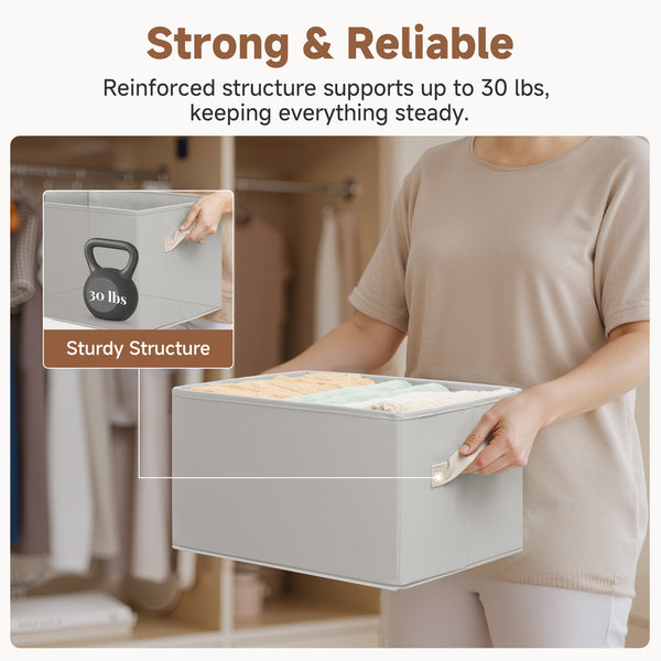 Closet Organizers and Storage Bins, Fabric Storage Baskets for Shelves,  3-Pack