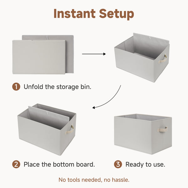 Closet Organizers and Storage Bins, Fabric Storage Baskets for Shelves,  3-Pack