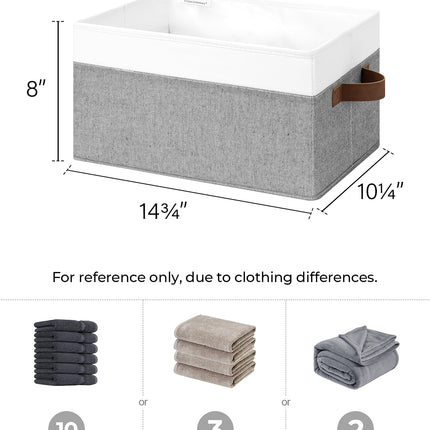 StorageWorks Lidded Large Storage Bins, Foldable Decorative Boxes, 3-Pack