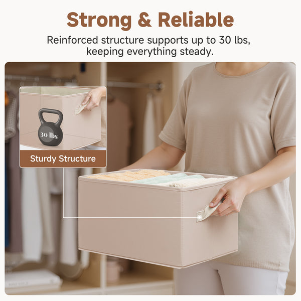 Closet Organizers and Storage Bins, Fabric Storage Baskets for Shelves,  3-Pack