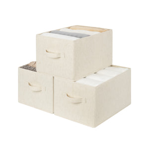 Closet Organizers and Storage Bins, Fabric Storage Bins for Organization, 3-Pack