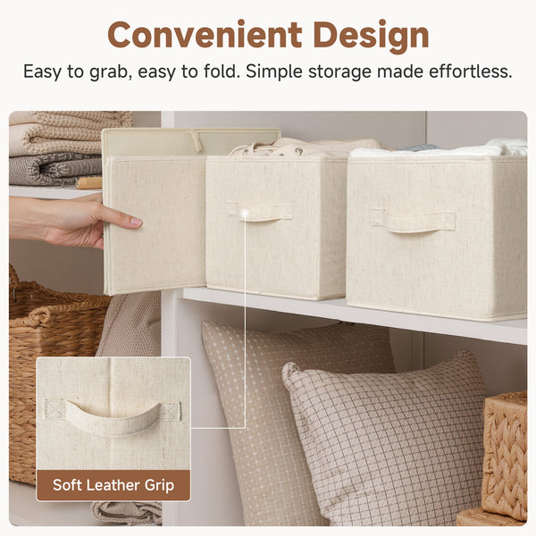Closet Organizers and Storage Bins, Fabric Storage Bins for Organization, 3-Pack