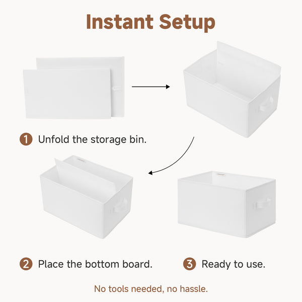 Closet Organizers and Storage Bins, Fabric Storage Bins for Organization, 3-Pack