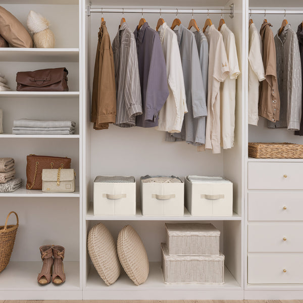 Closet Organizers and Storage Bins, Fabric Storage Baskets for Shelves,  3-Pack