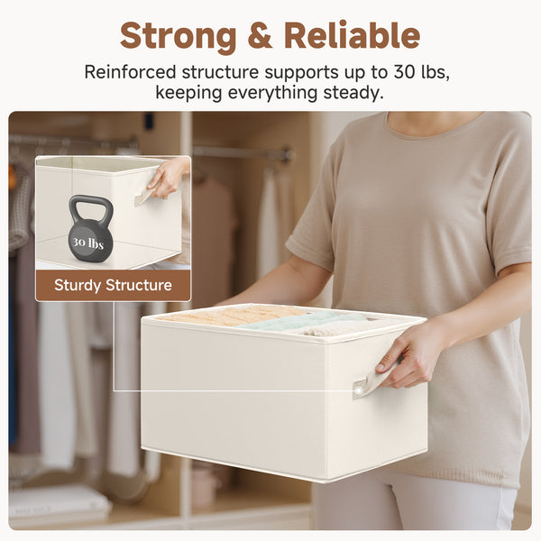 Closet Organizers and Storage Bins, Fabric Storage Baskets for Shelves,  3-Pack