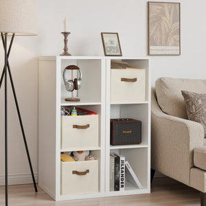 Foldable Storage Bins with PU Handles, 3-Pack