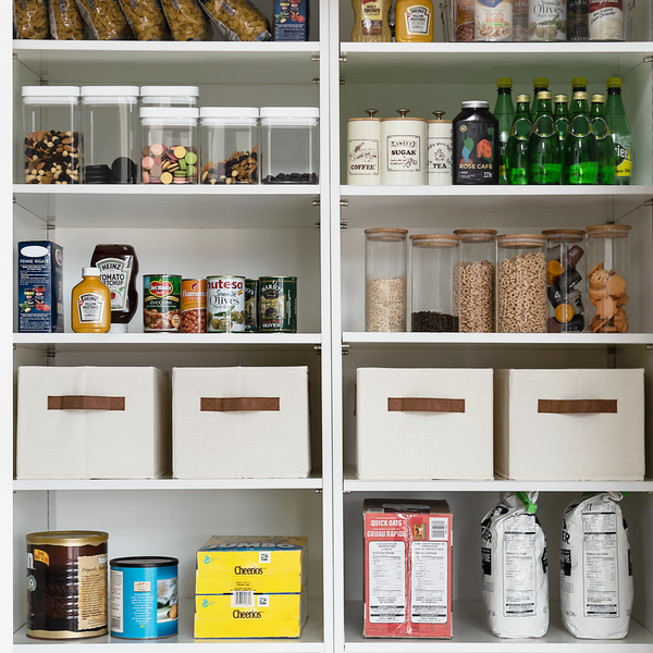 Foldable Storage Bins with PU Handles, 3-Pack