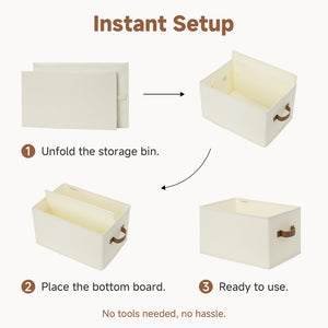 Foldable Storage Bins with PU Handles, 3-Pack