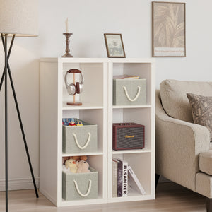 Storage Baskets for Shelves, Cotton Rope Handles, 3 Packs