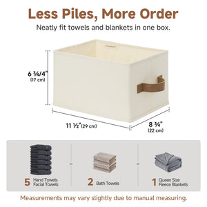 Foldable Storage Bins with PU Handles, 3-Pack