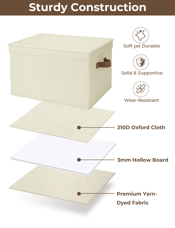Lidded Large Storage Bins, 3 Pack