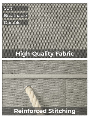 Lidded Large Storage Bins with Cotton Handles, 3-Pack