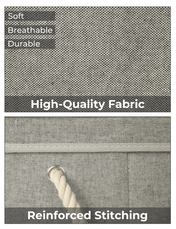 Lidded Large Storage Bins with Cotton Handles, 3-Pack