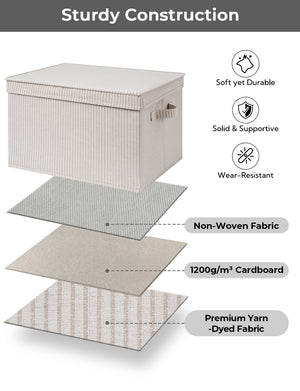 Lidded Large Storage Bins, 3 Pack