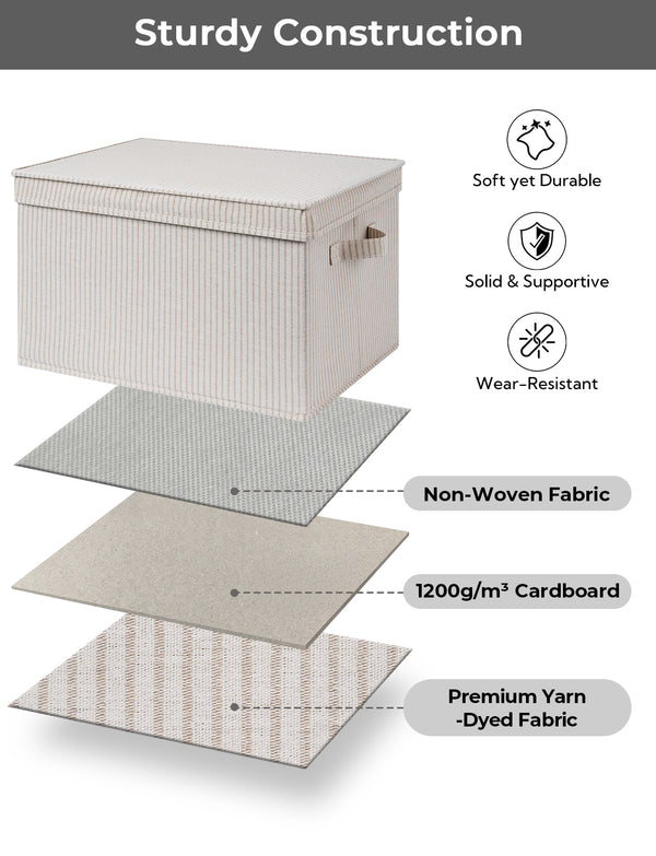 Lidded Large Storage Bins, 3 Pack