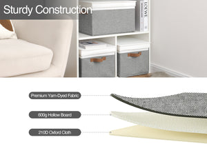 Lidded Large Storage Bins, Two-Tone Design, 3 Pack