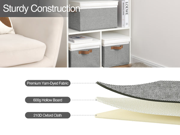 Lidded Large Storage Bins, Two-Tone Design, 3 Pack