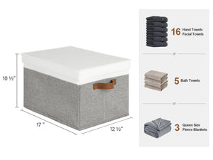 Lidded Large Storage Bins, Two-Tone Design, 3 Pack