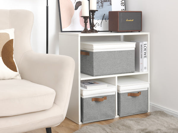 Lidded Large Storage Bins, Two-Tone Design, 3 Pack