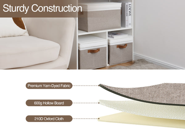 Lidded Large Storage Bins, Two-Tone Design, 3 Pack