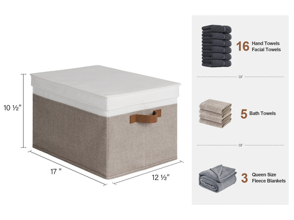 Lidded Large Storage Bins, Two-Tone Design, 3 Pack