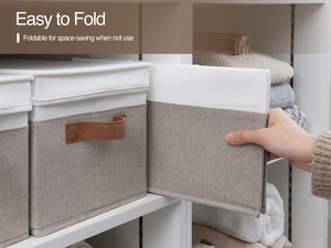 Lidded Large Storage Bins, Two-Tone Design, 3 Pack