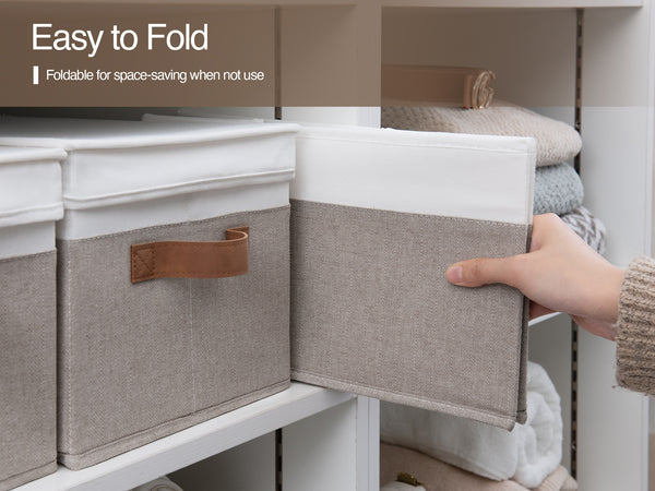 Lidded Large Storage Bins, Two-Tone Design, 3 Pack