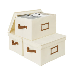 Lidded Large Storage Bins, 3 Pack