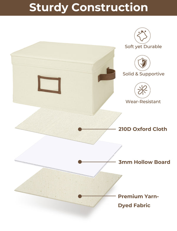 Lidded Large Storage Bins, 3 Pack