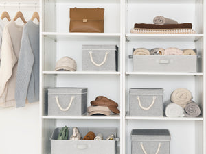 Lidded Large Storage Bins, Two-Tone Design, 3 Pack