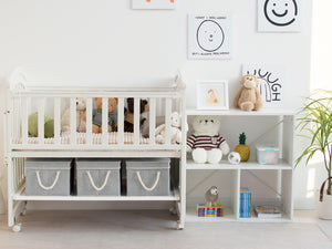 Lidded Large Storage Bins with Cotton Handles, 3-Pack