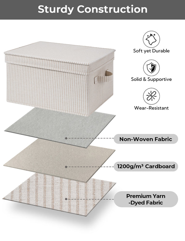 Lidded Large Storage Bins, 3 Pack