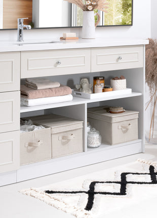 Lidded Large Storage Bins, Foldable Decorative Boxes, 3-Pack