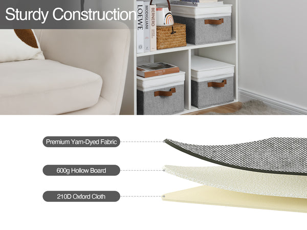 Lidded Large Storage Bins, Two-Tone Design, 3 Pack