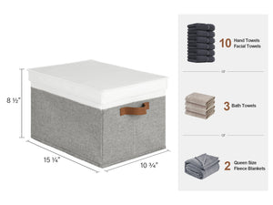 Lidded Large Storage Bins, Two-Tone Design, 3 Pack