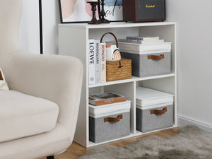 Lidded Large Storage Bins, Two-Tone Design, 3 Pack