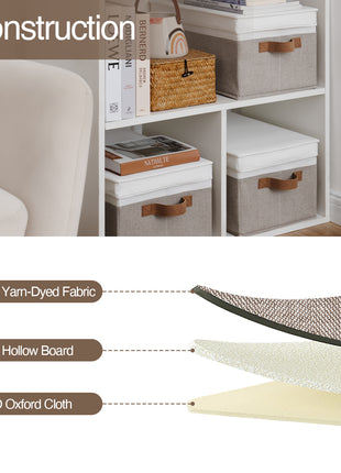 Lidded Large Storage Bins, Foldable Decorative Boxes, 3-Pack