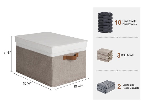 Lidded Large Storage Bins, Two-Tone Design, 3 Pack