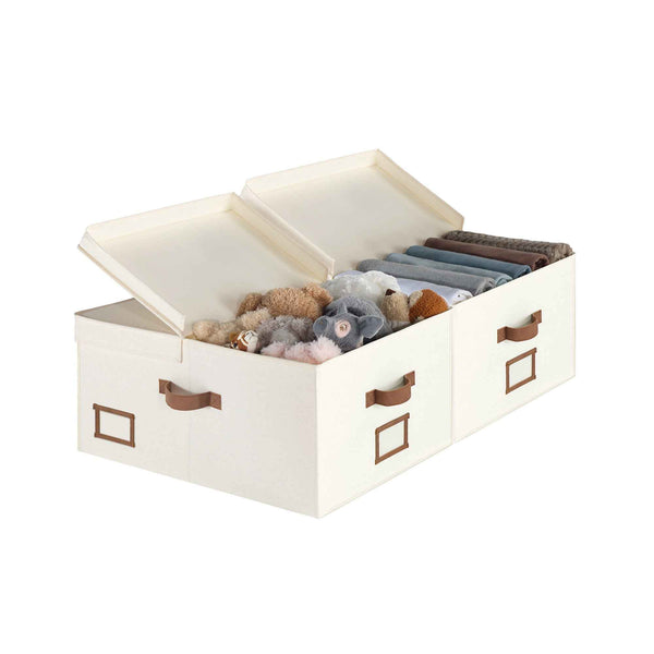Extra Large Storage Bins with Lids, 55L Decorative Organizer
