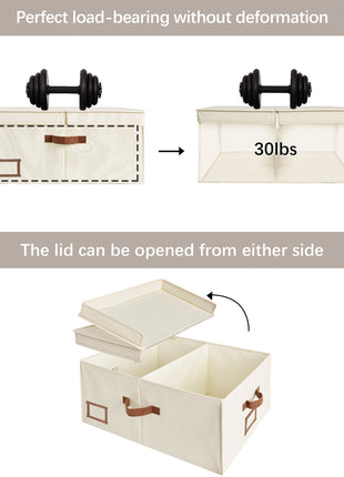 Extra Large Storage Bins with Lids, 55L Decorative Organizer