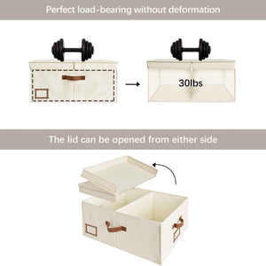 Extra Large Storage Bins with Lids, 55L Decorative Organizer