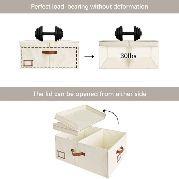 Extra Large Storage Bins with Lids, 55L Decorative Organizer