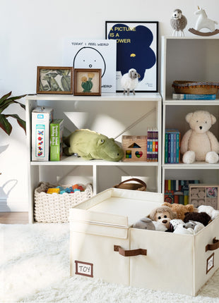 Extra Large Storage Bins with Lids, 55L Decorative Organizer