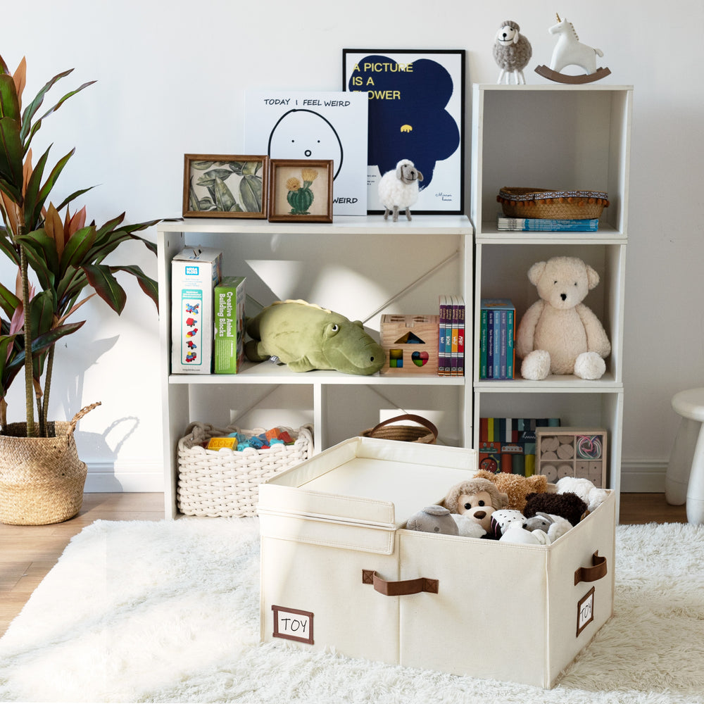 Extra Large Storage Bins with Lids, 55L Decorative Organizer