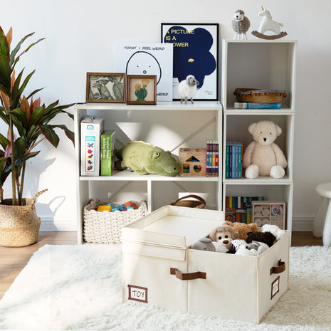 Extra Large Storage Bins with Lids, 55L Decorative Organizer