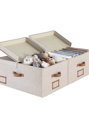 Extra Large Storage Bins with Lids, 55L Decorative Organizer