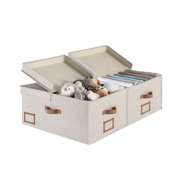 Extra Large Storage Bins with Lids, 55L Decorative Organizer