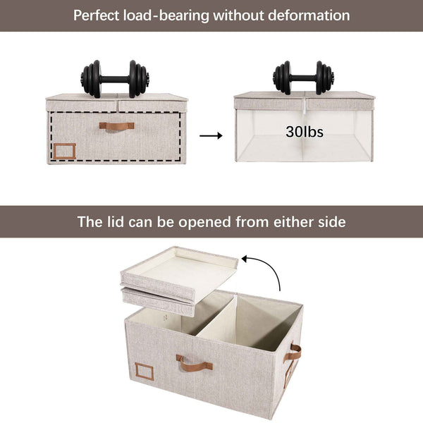 Extra Large Storage Bins with Lids, 55L Decorative Organizer